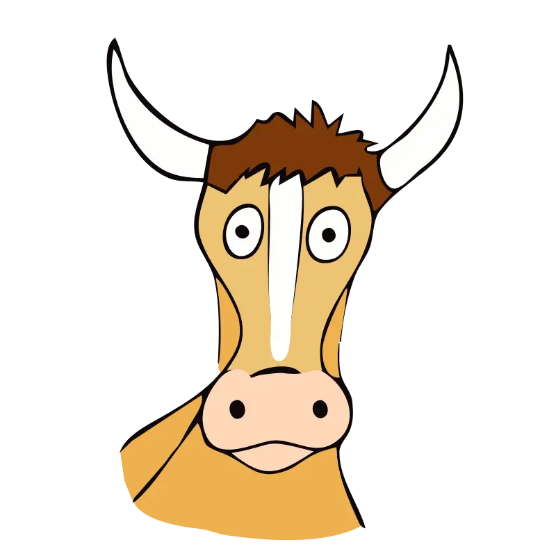 Cartoon Cow Face Illustration