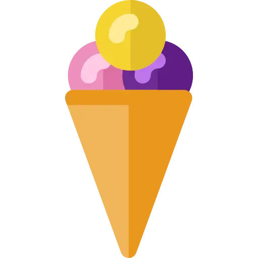 Ice Cream Cone with Colorful Scoops