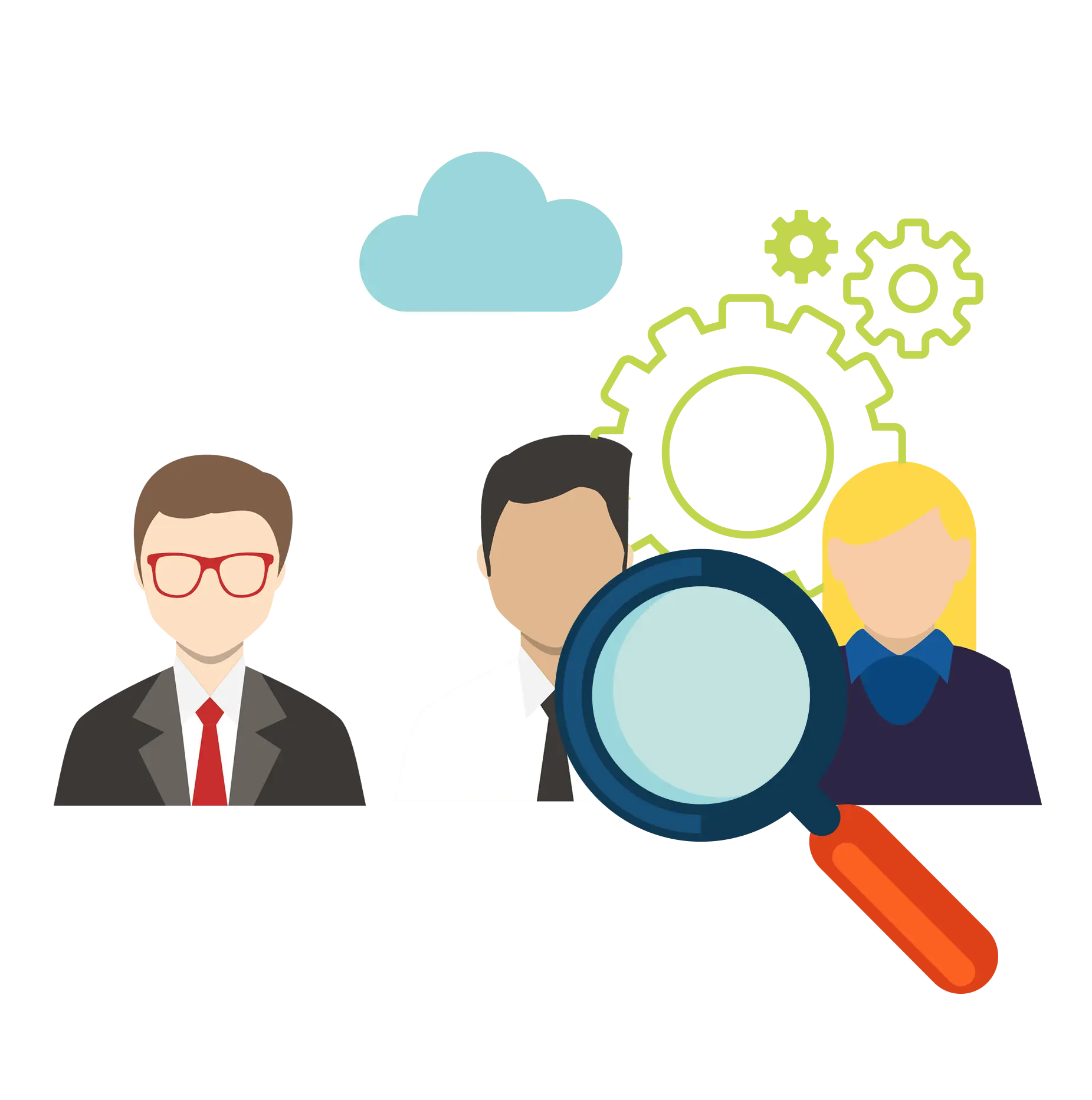 Magnifying Glass Searching People