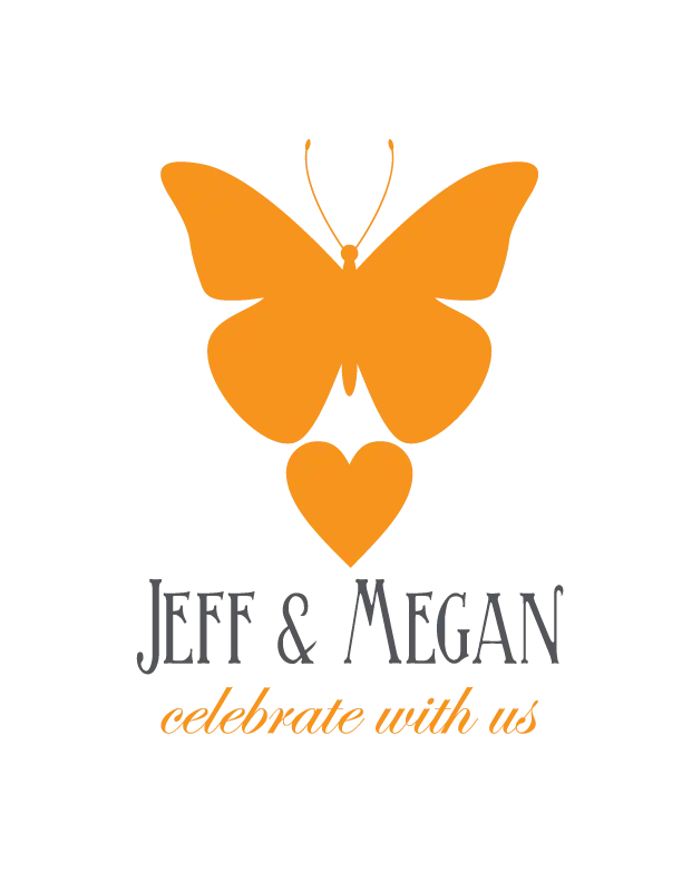 Butterfly and Heart Wedding Invitation
