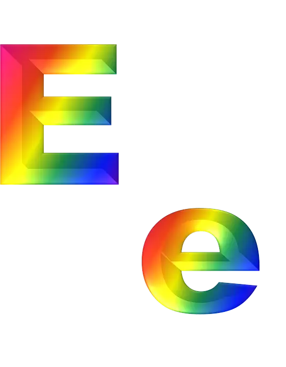 Colorful Rainbow Letter E