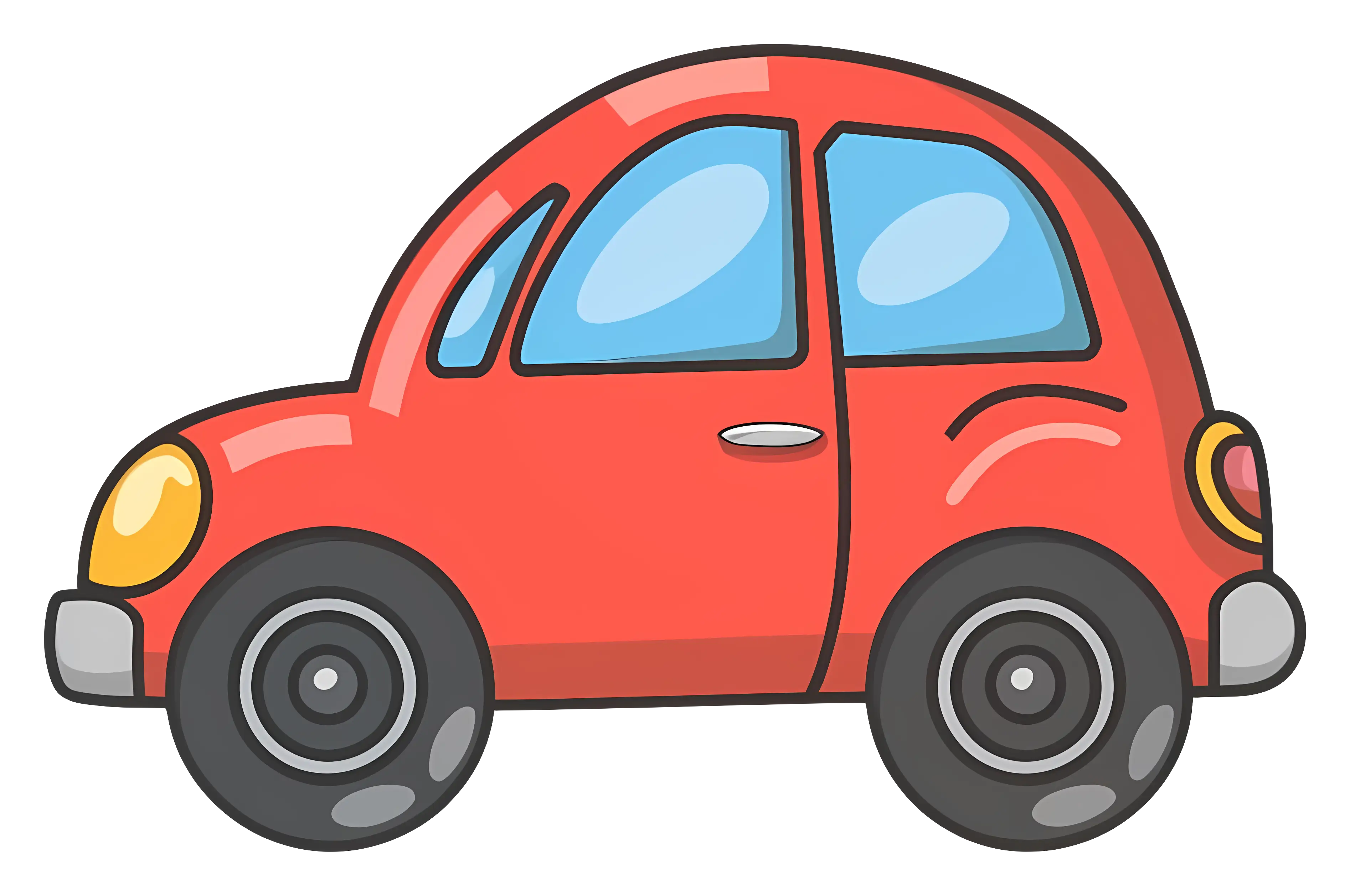 Red Cartoon Car Illustration