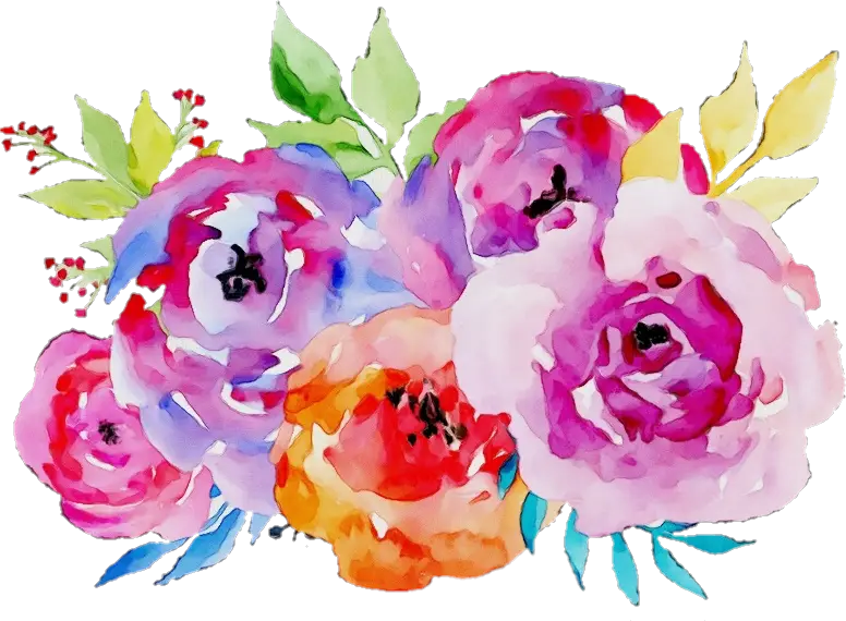Vibrant Watercolor Flower Bouquet