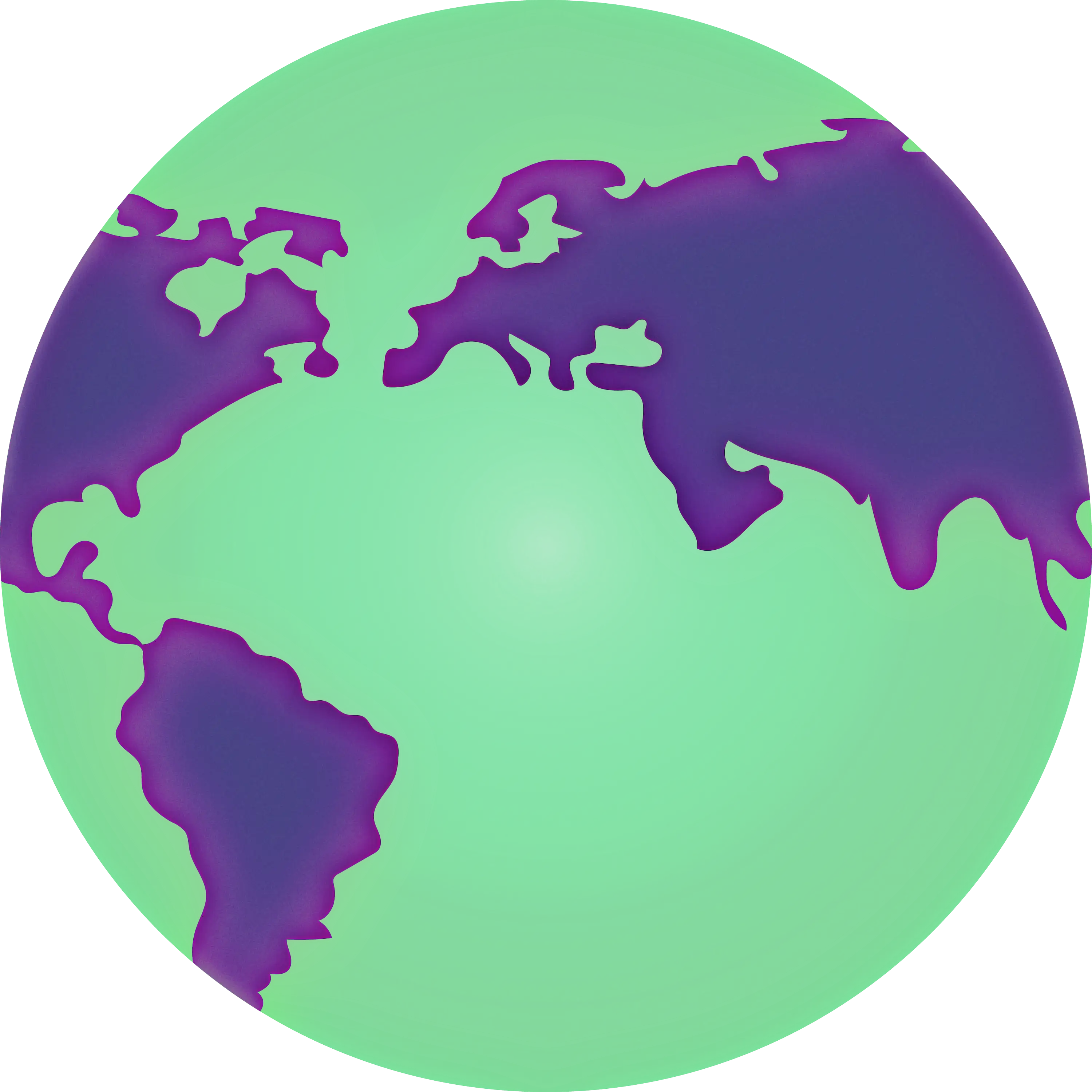 Earth Illustration Highlighting Continents