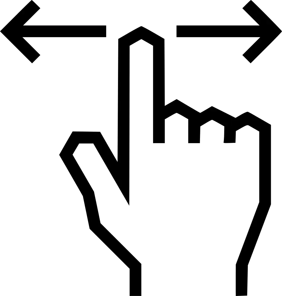 Swipe Gesture Icon with Hand and Arrows