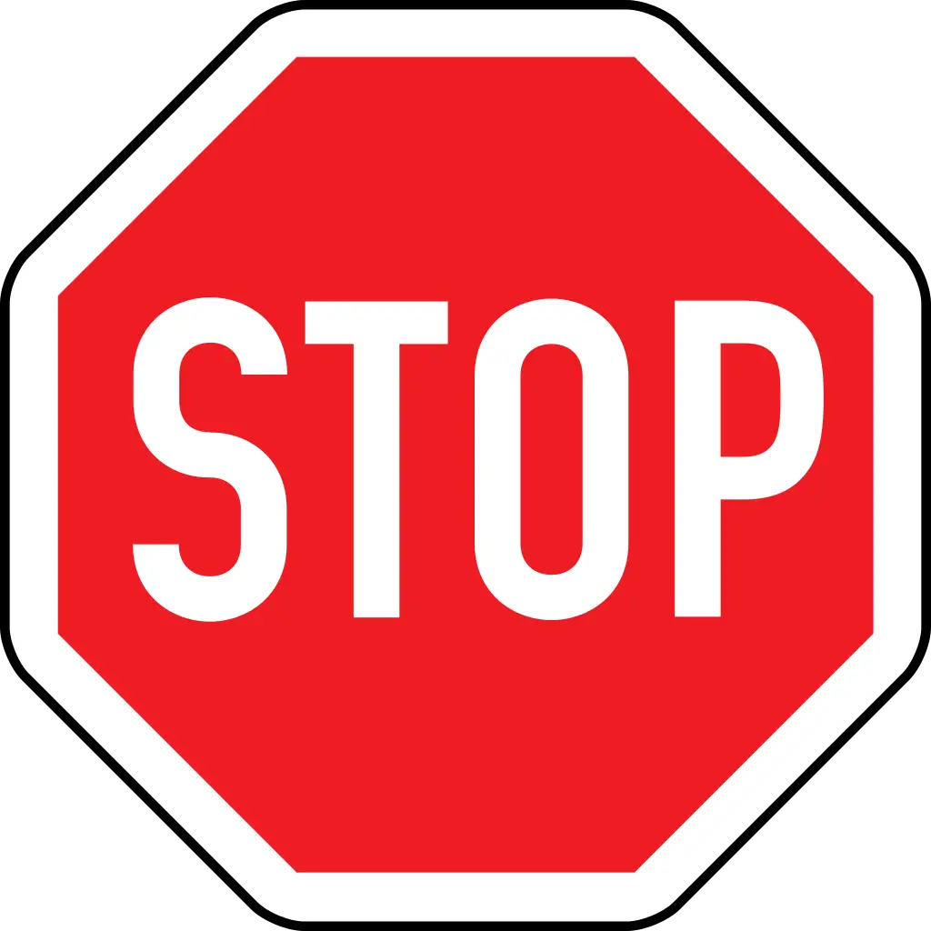 Classic Red Stop Traffic Sign Board