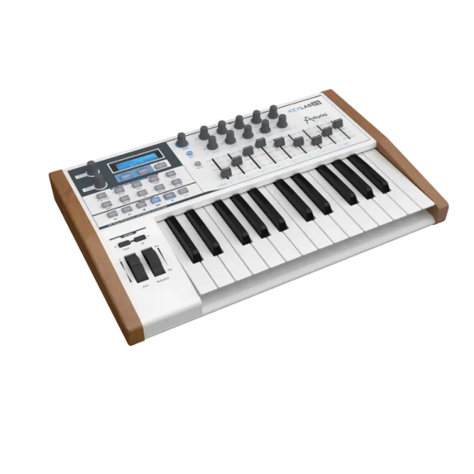 Compact Music Keyboard with Control Knobs