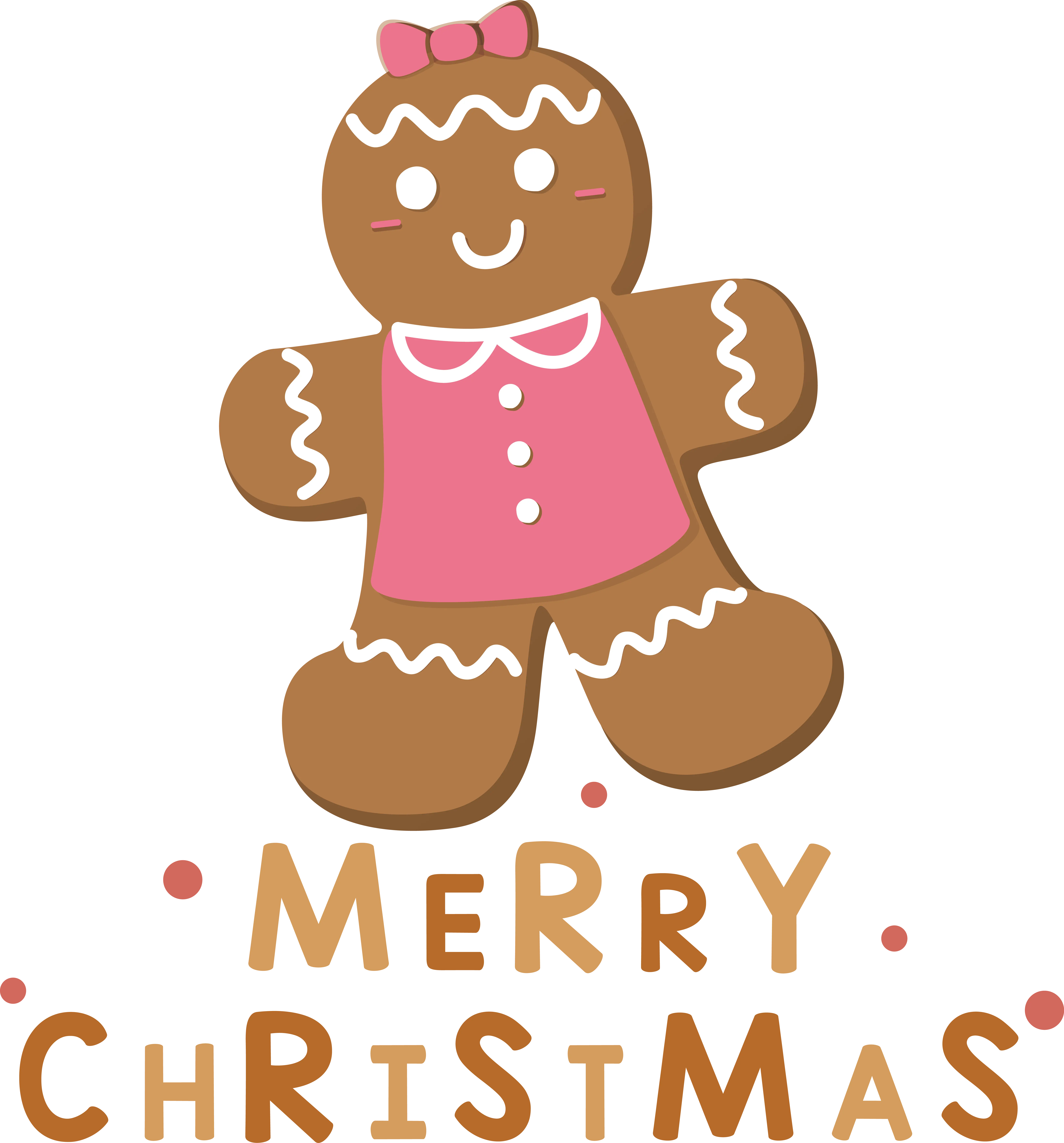 Merry Christmas Gingerbread Man Cookie
