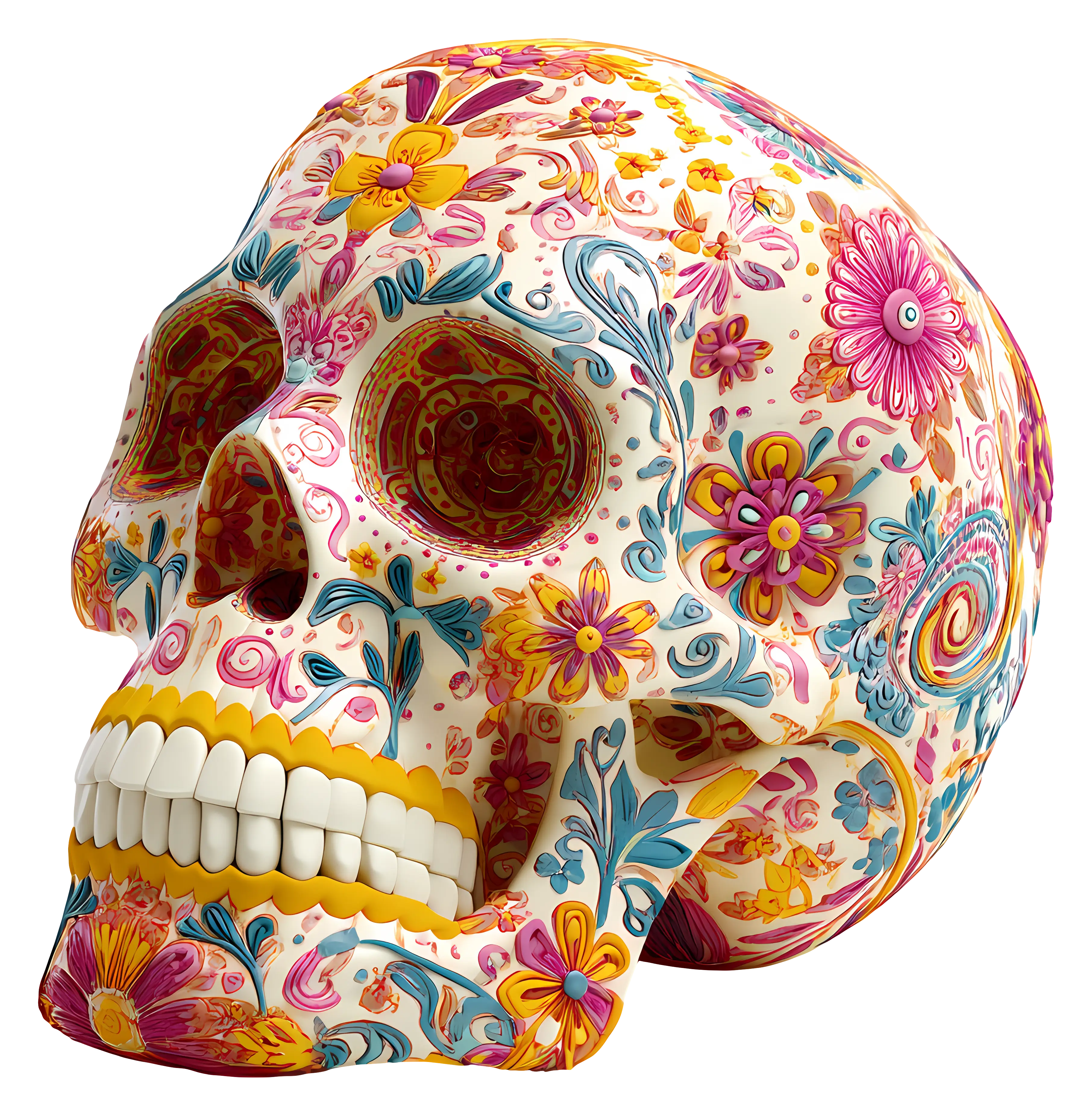Decorative floral skull