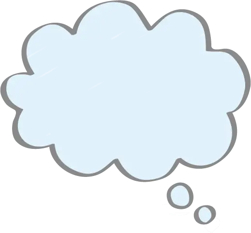 Blue Thought Cloud Illustration