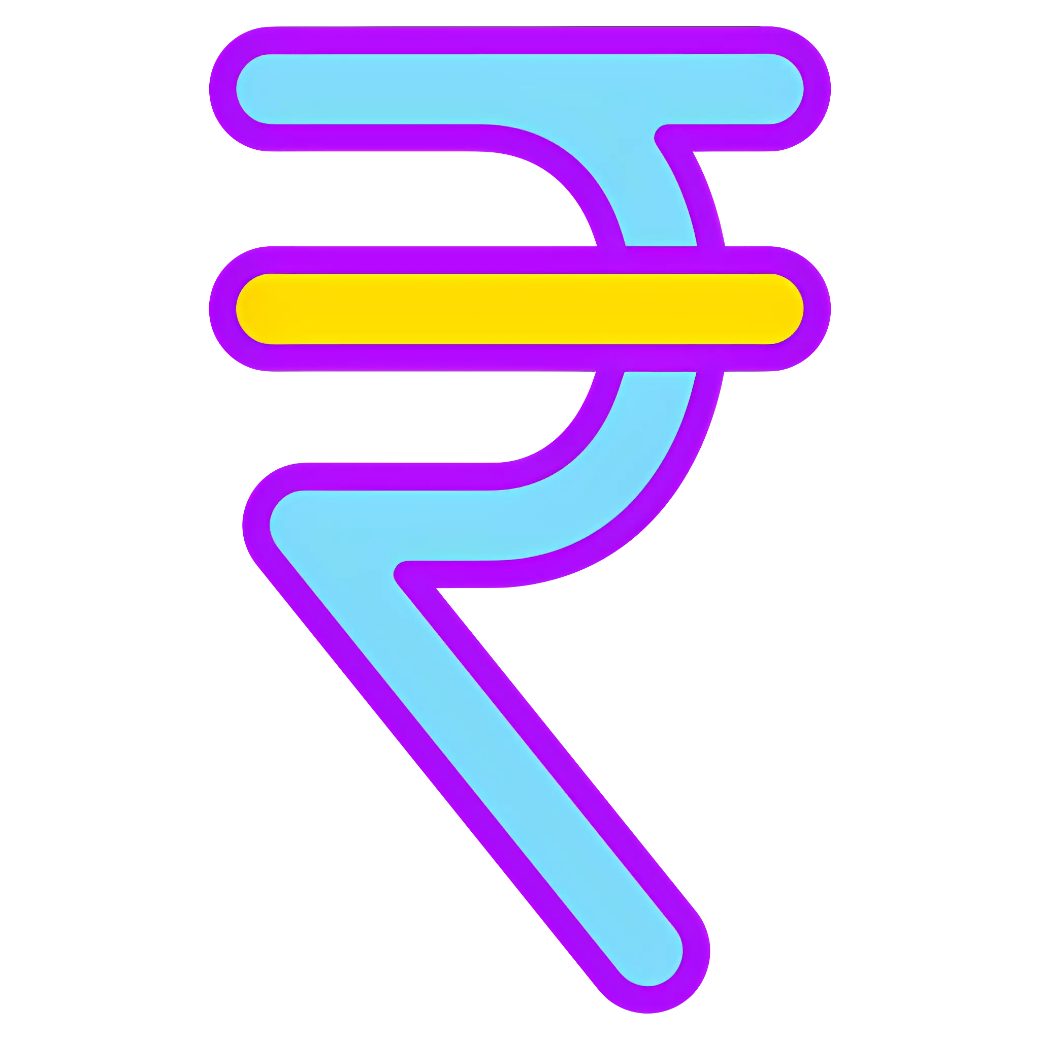 Colorful Rupee Symbol for Financial Concepts