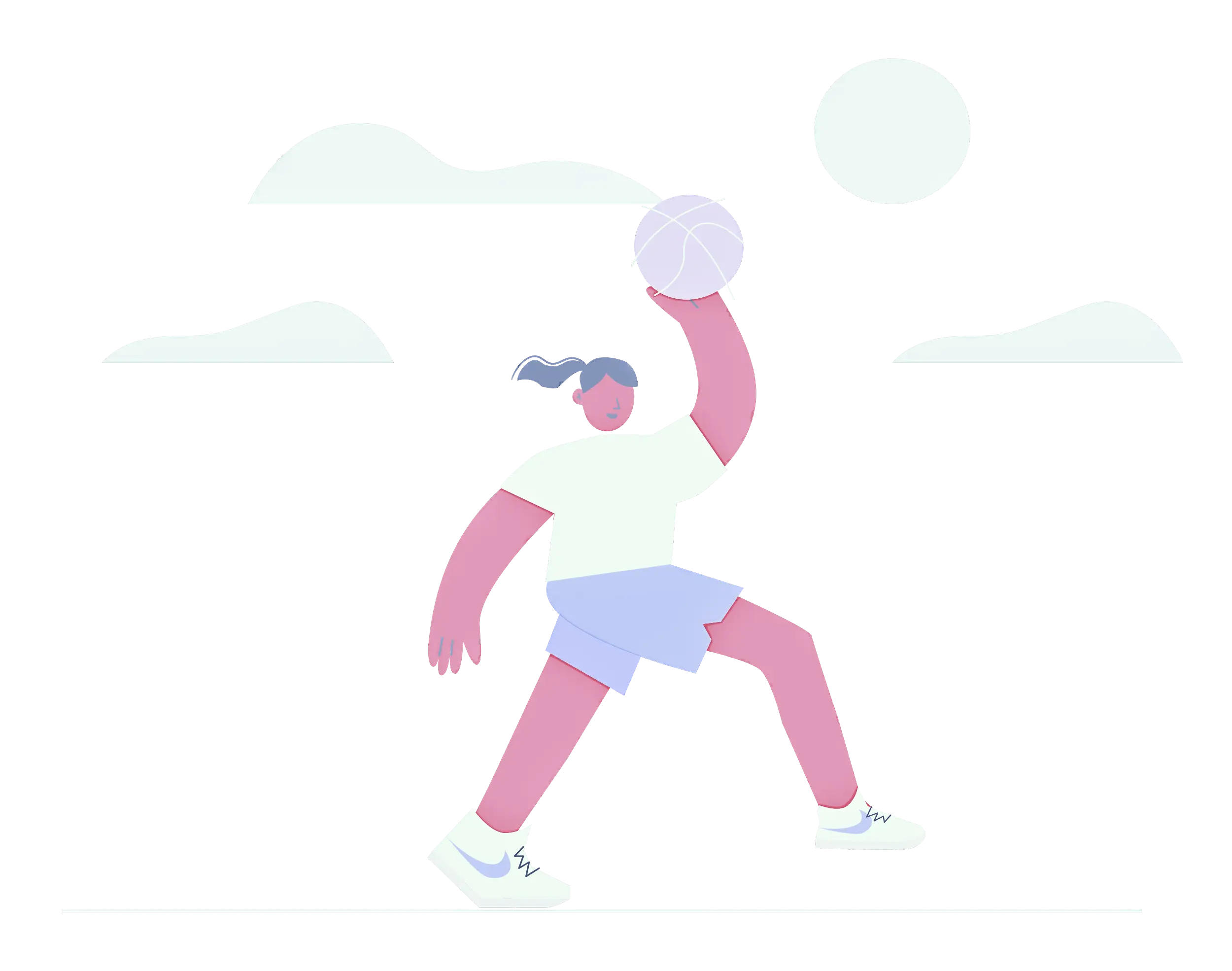 Basketball Player in Pastel Illustration