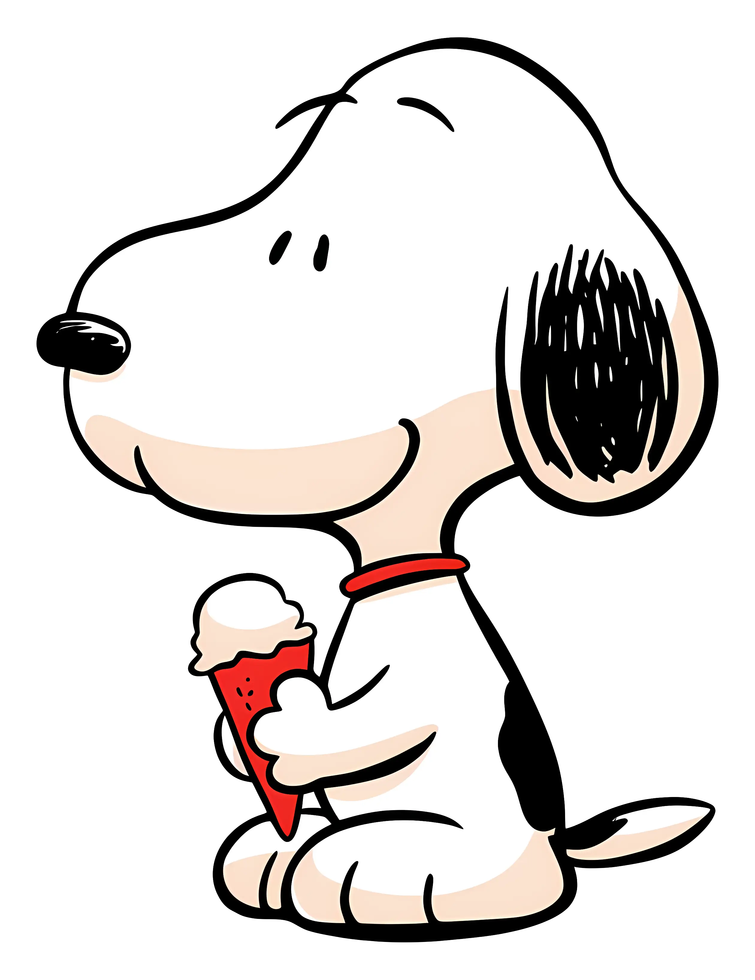 Adorable Dog Cartoon Eating Ice Cream