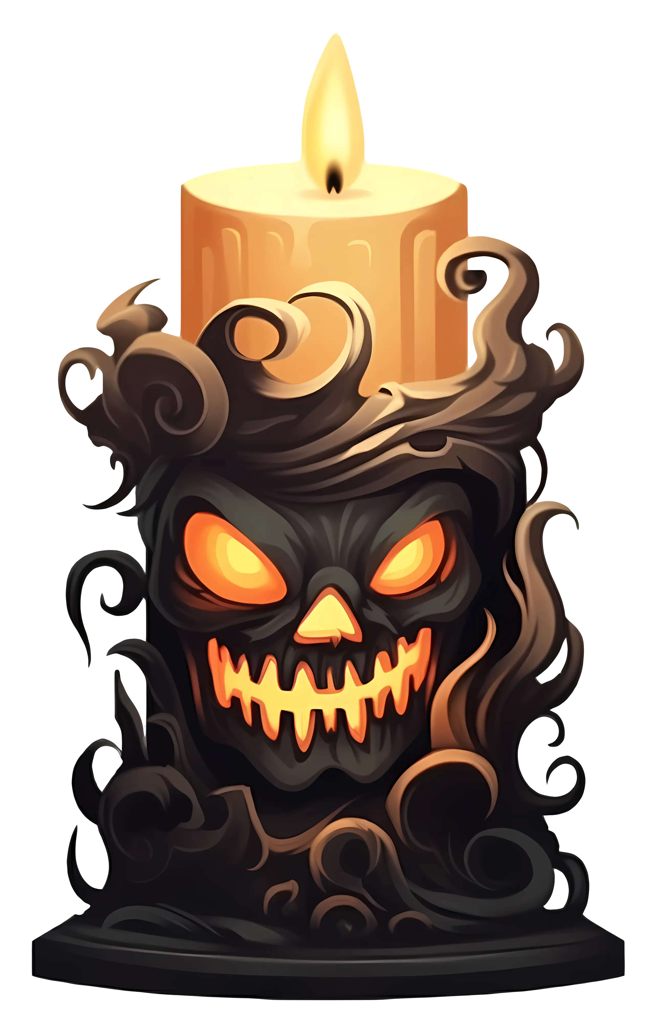 Spooky Halloween Candle with Skull