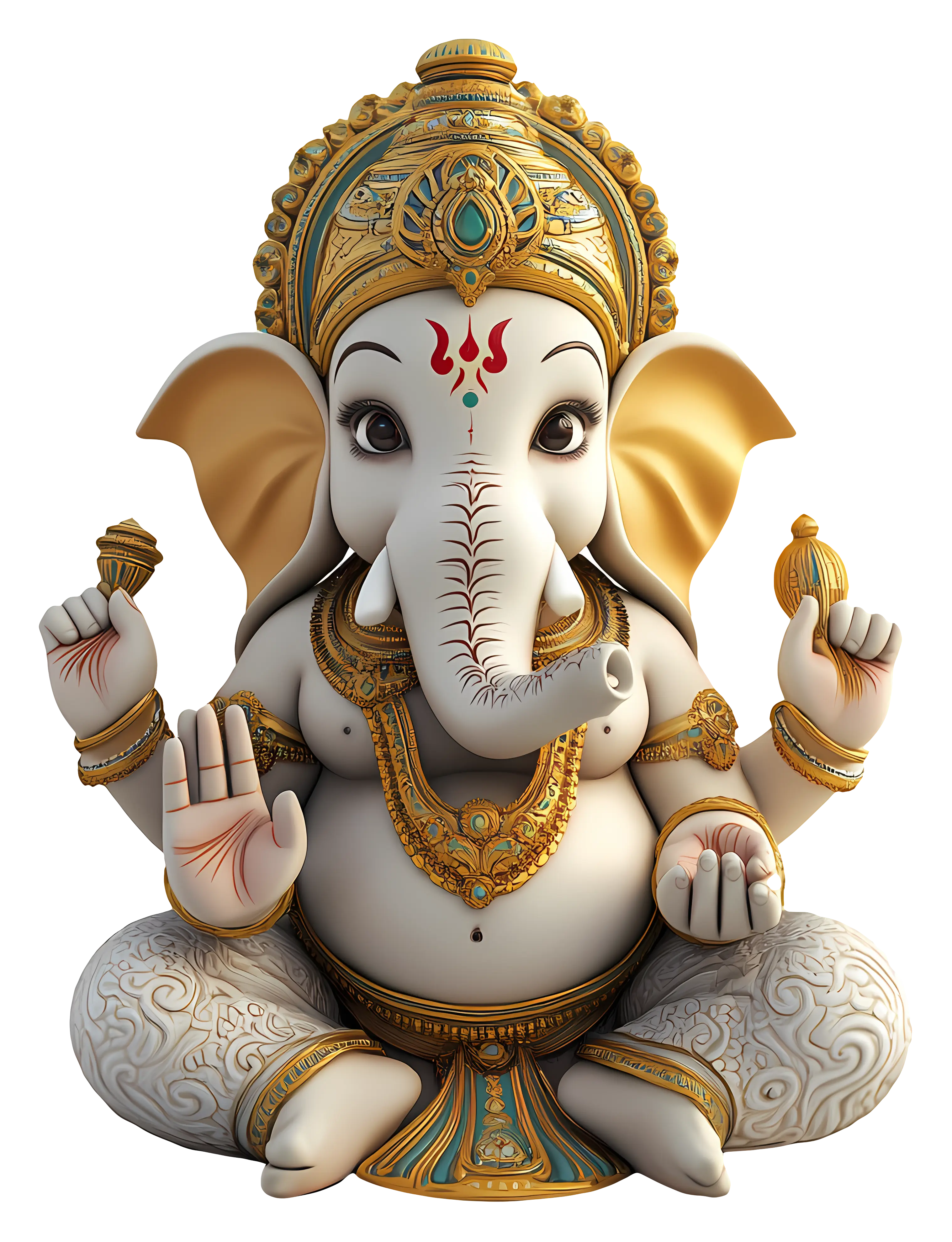 Beautiful Ganesha Idol Illustration