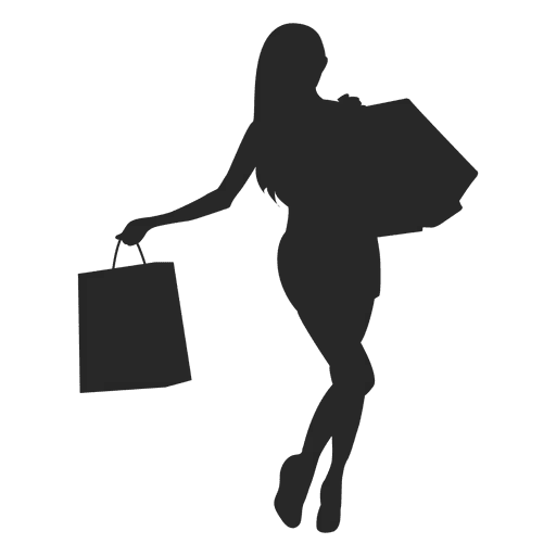 Woman Shopping Silhouette Illustration