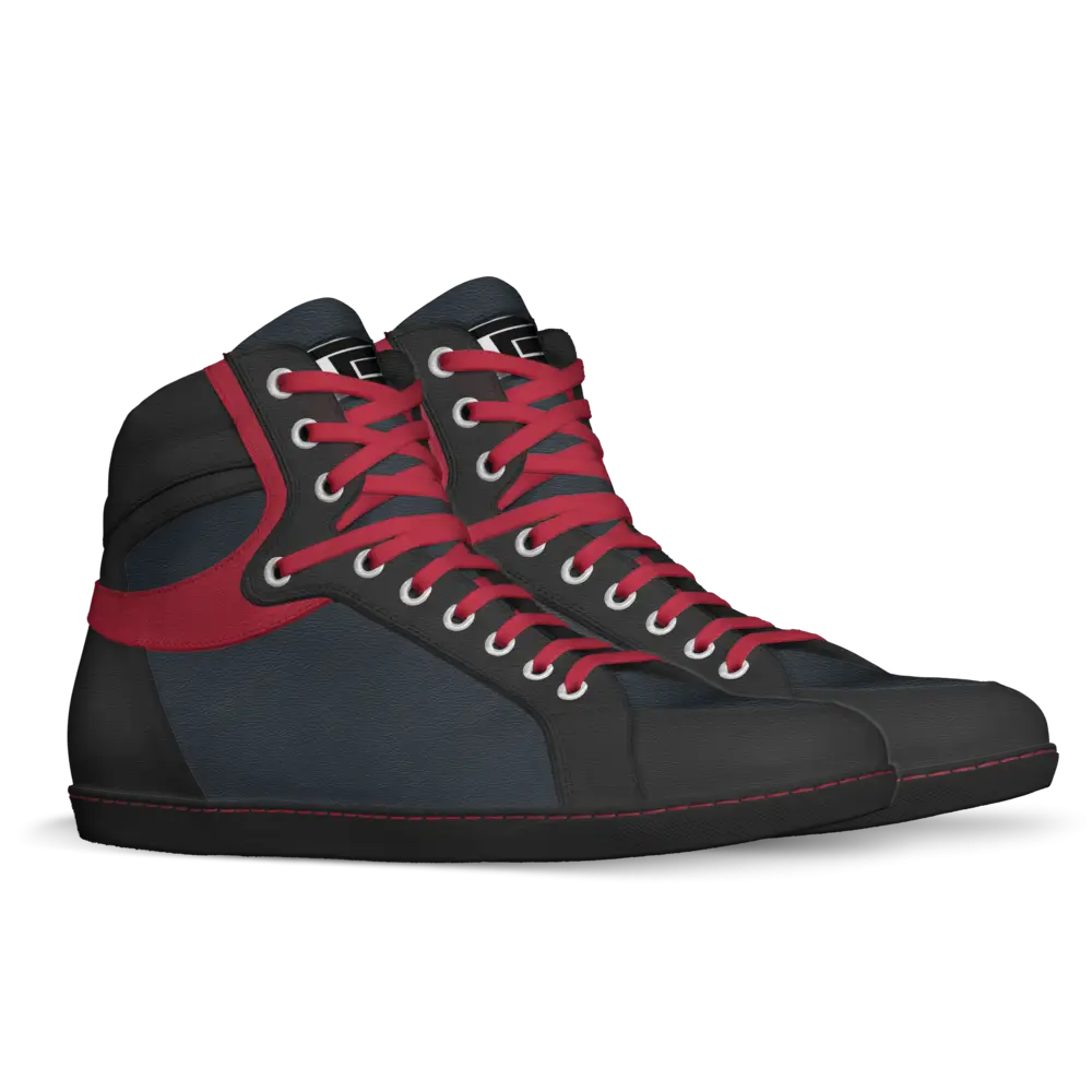 Black and Red High-Top Sneakers