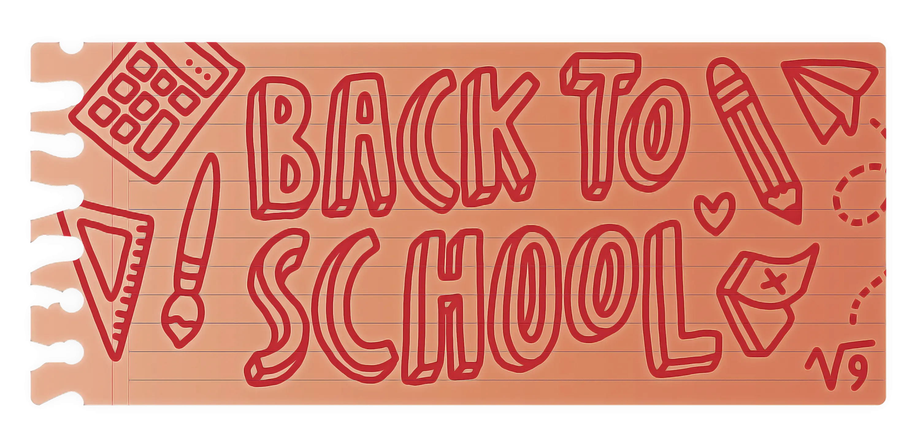 Back to School Sign with Supplies Illustration