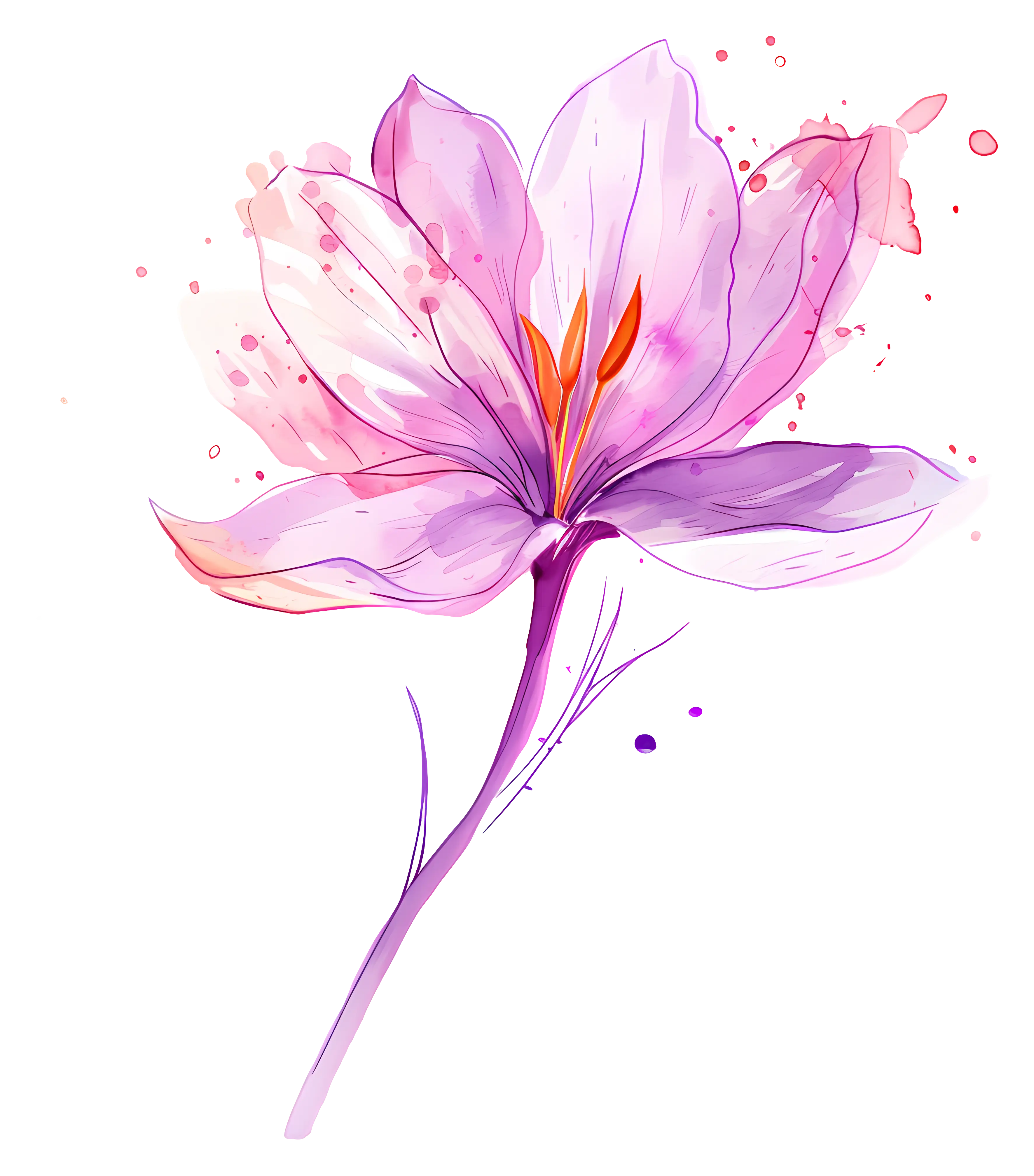 Purple Watercolor Flower