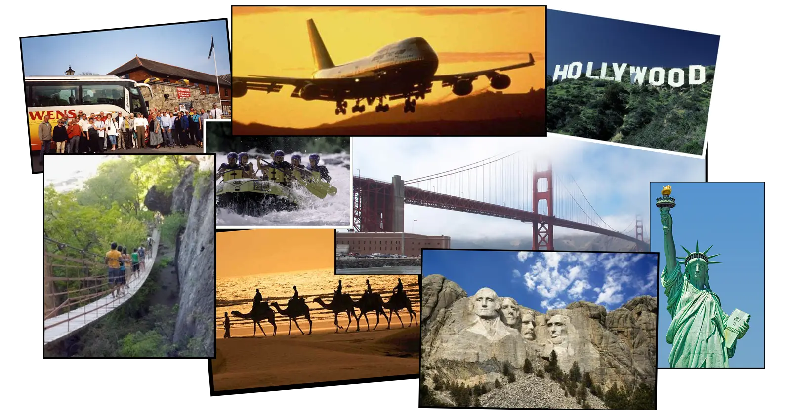 Travel Collage with Famous Landmarks