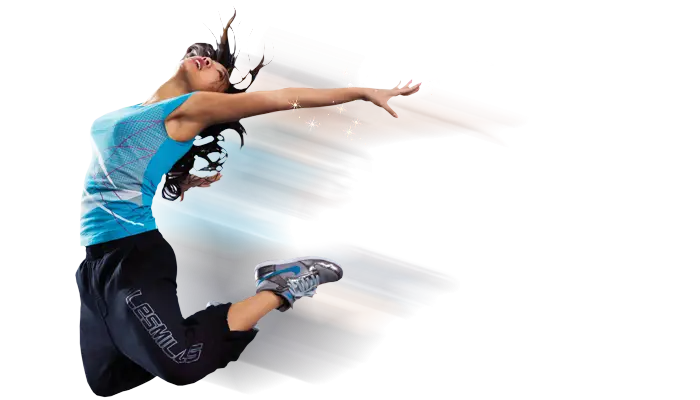 Energetic Dancer in Mid-Air