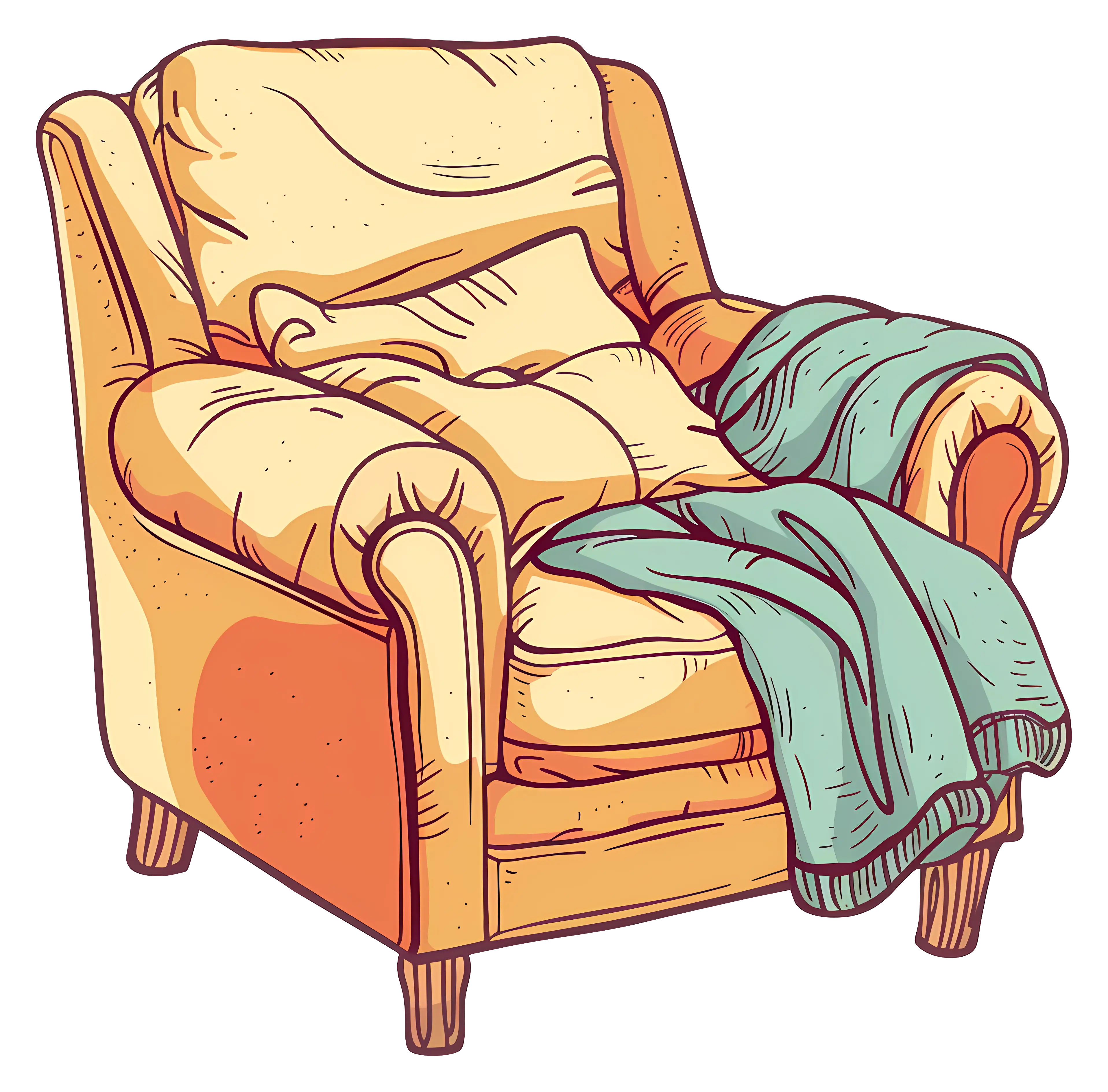 Cozy Armchair with Blanket Perfect for Relaxing
