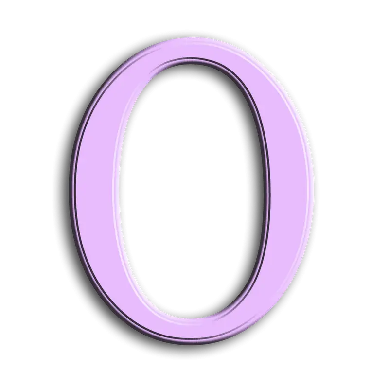 Purple Letter O for Typography