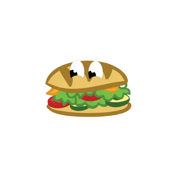 Cartoon Sandwich with Eyes