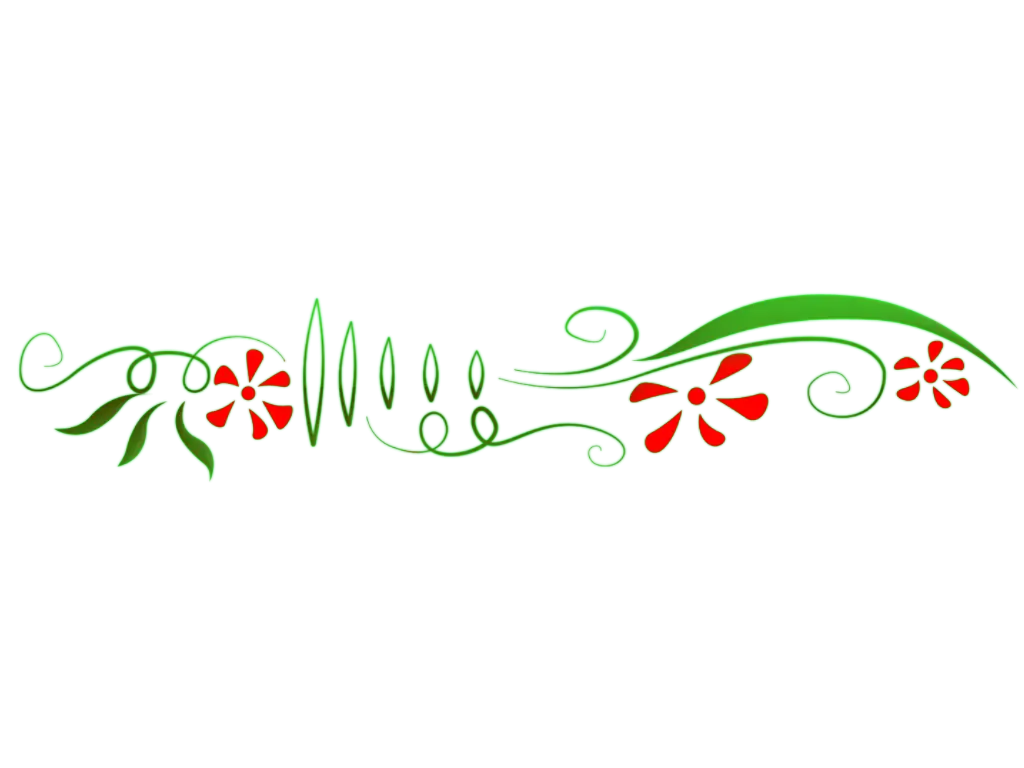Green and Red Floral Design Ornament