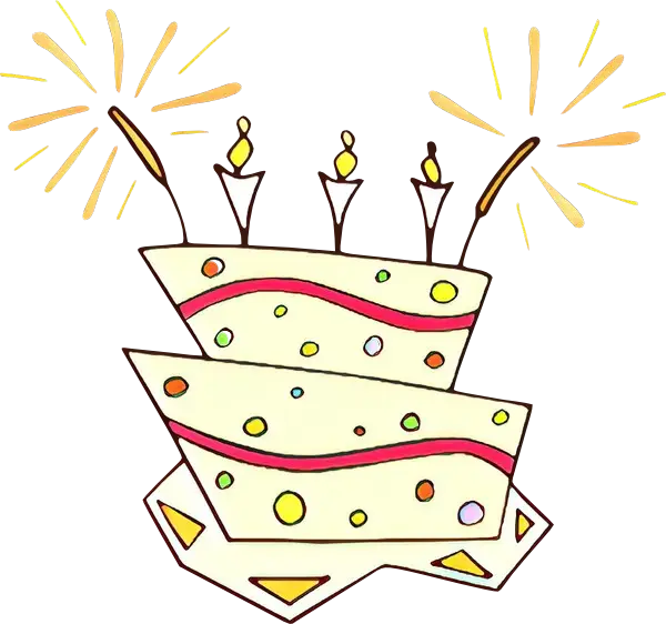 Illustration of a Birthday Cake with Candles