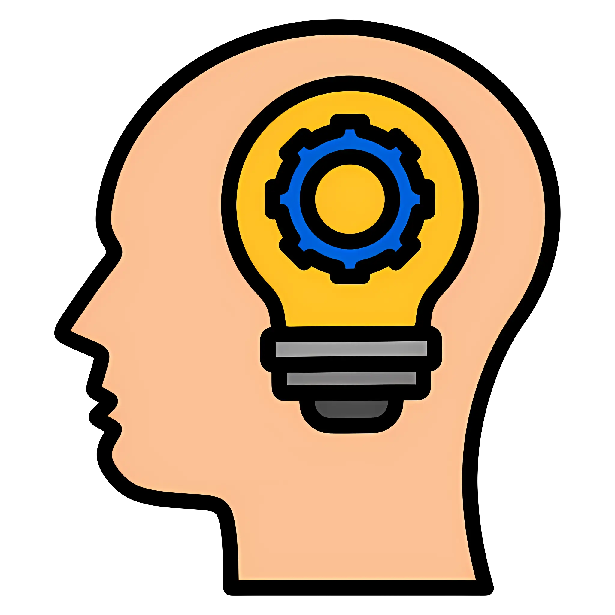 Innovative Human Mind with Lightbulb Illustration