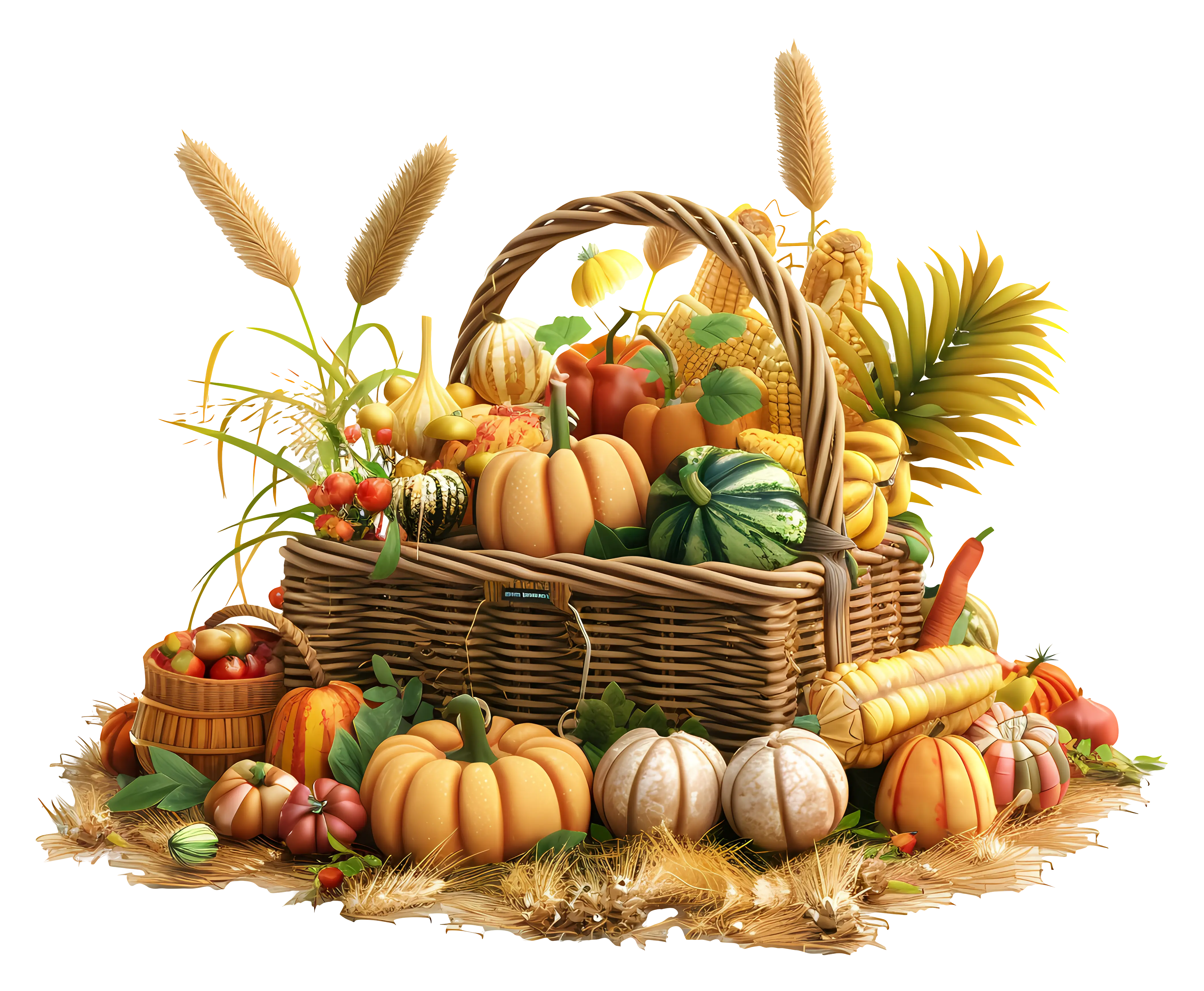 Basket of Harvest Vegetables for Thanksgiving