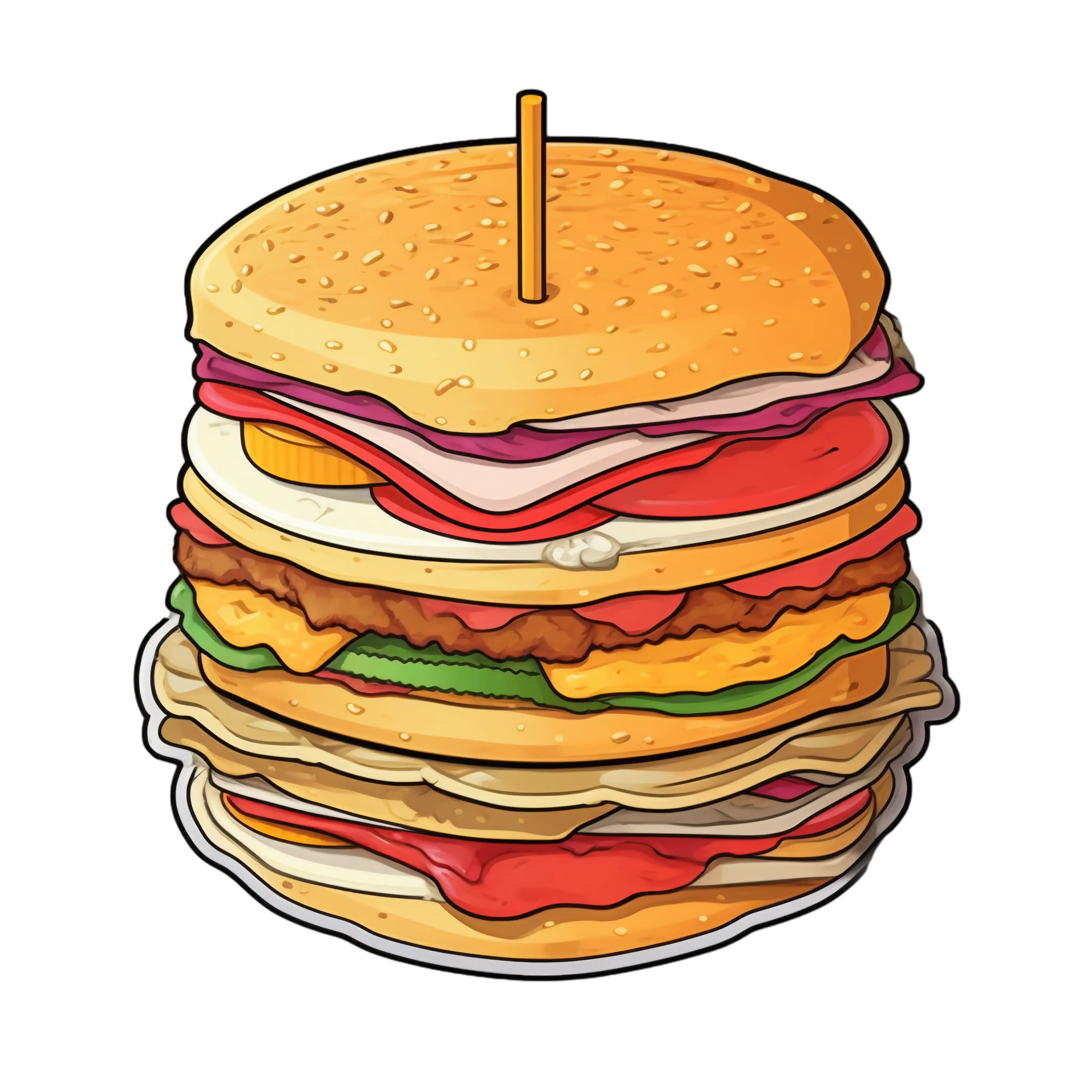 Stacked Burger with Multiple Layers