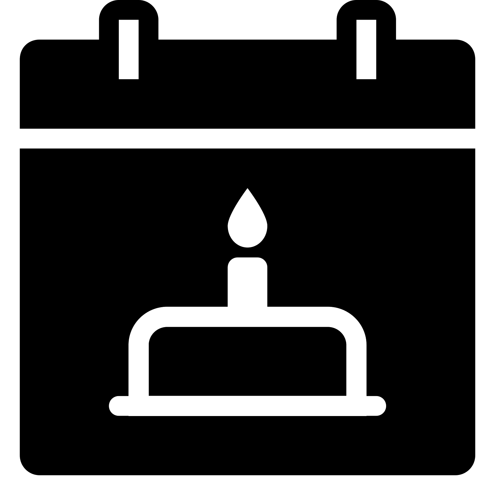 Calendar Icon with Cake Symbol