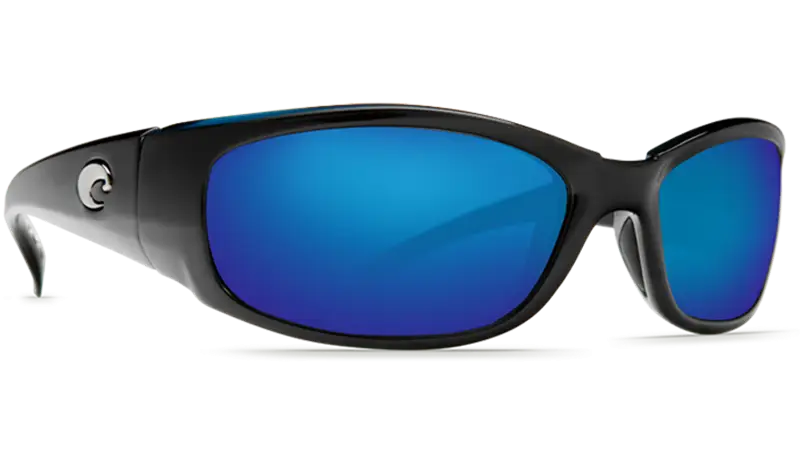 Stylish Black Sunglasses with Blue Lenses