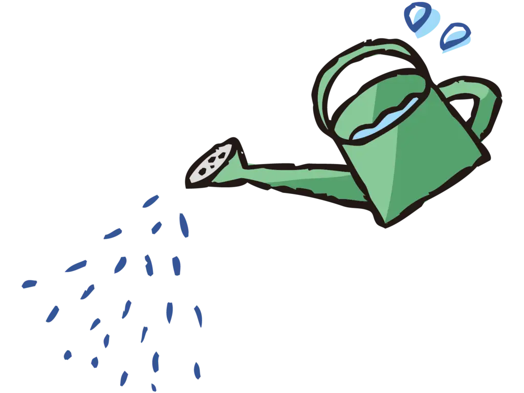 Green Watering Can Sprinkling Water