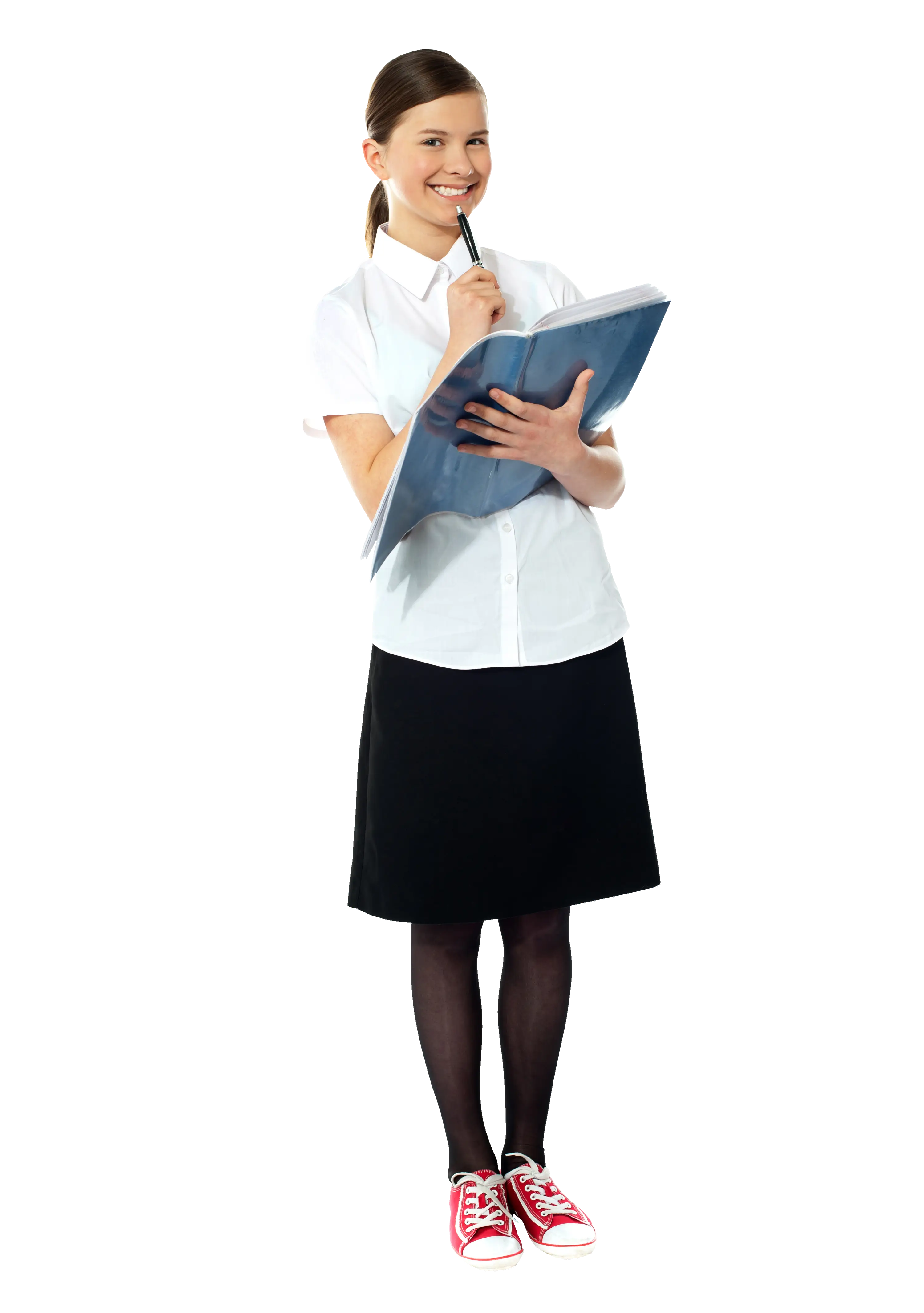 Smiling Student with Notebook