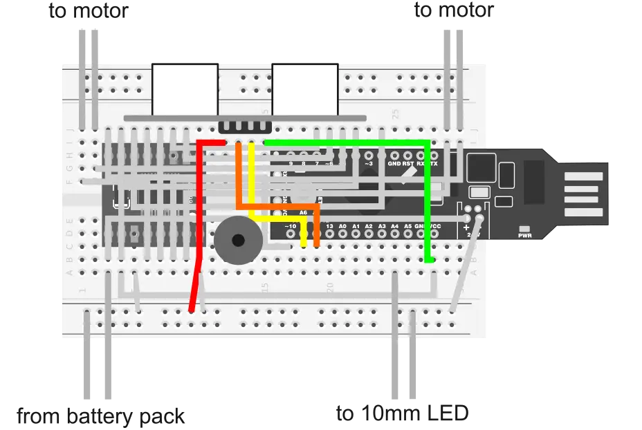 Simple Circuit Diagram on Breadboard Layout
