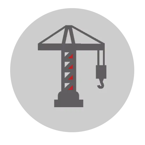 Construction Crane Icon in Minimalist Style