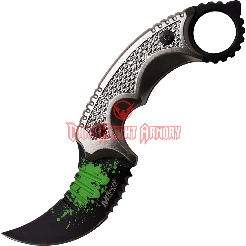 Green and Black Karambit Knife