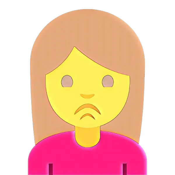 Sad Female Emoji with Yellow Face