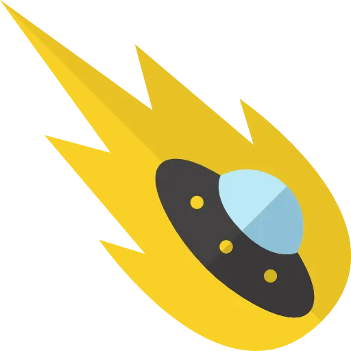 Yellow UFO Meteor Icon