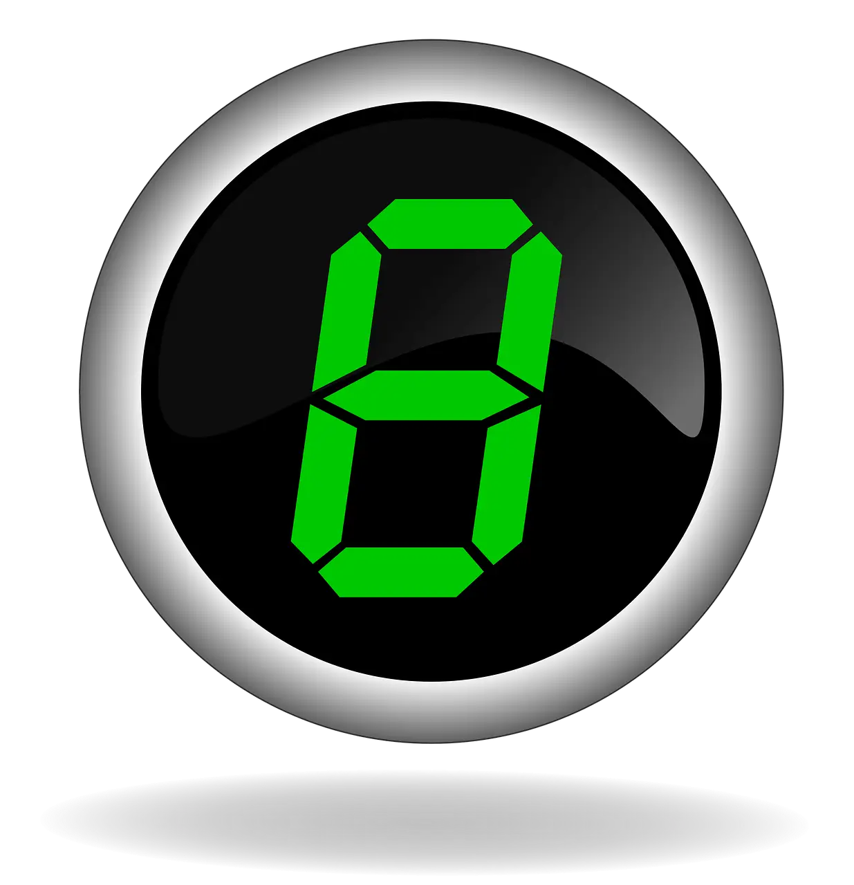 Green Digital Zero on Black Display