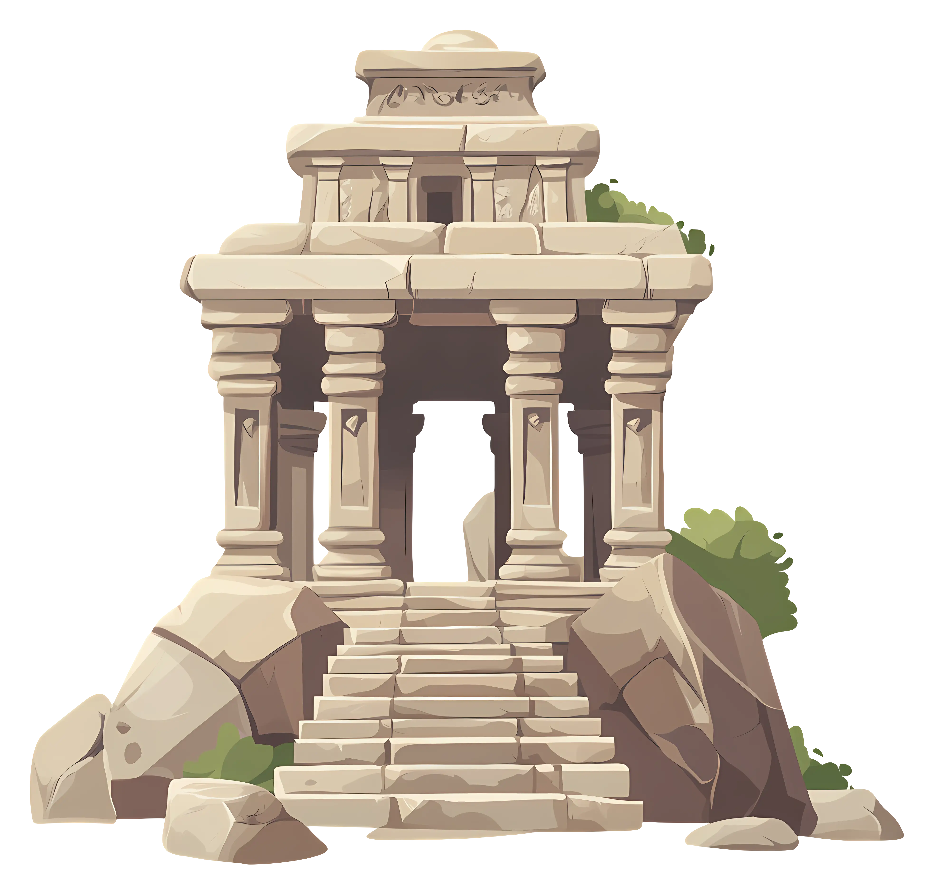 Ancient Stone Temple Illustration