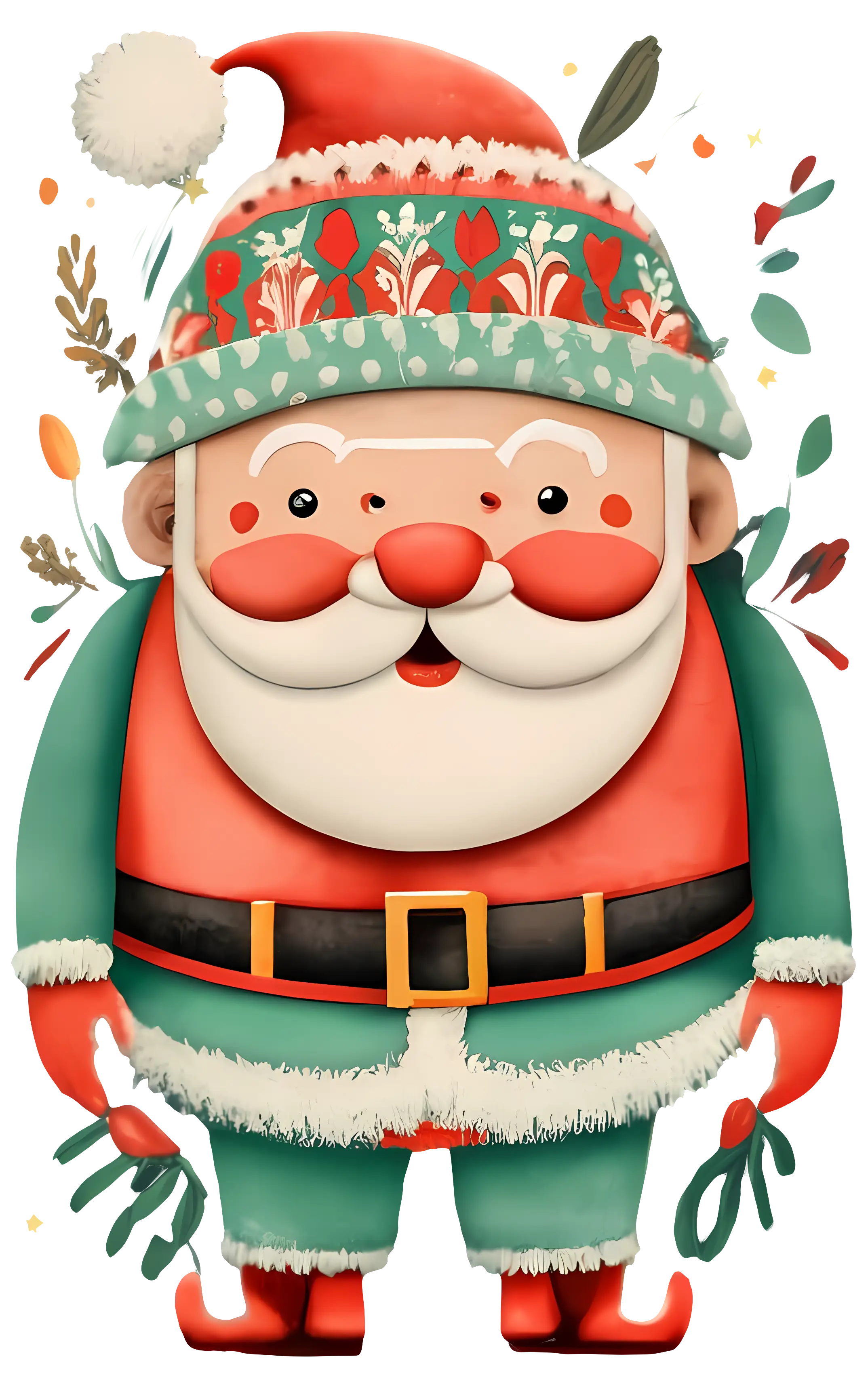 Santa Claus in Festive Holiday Attire