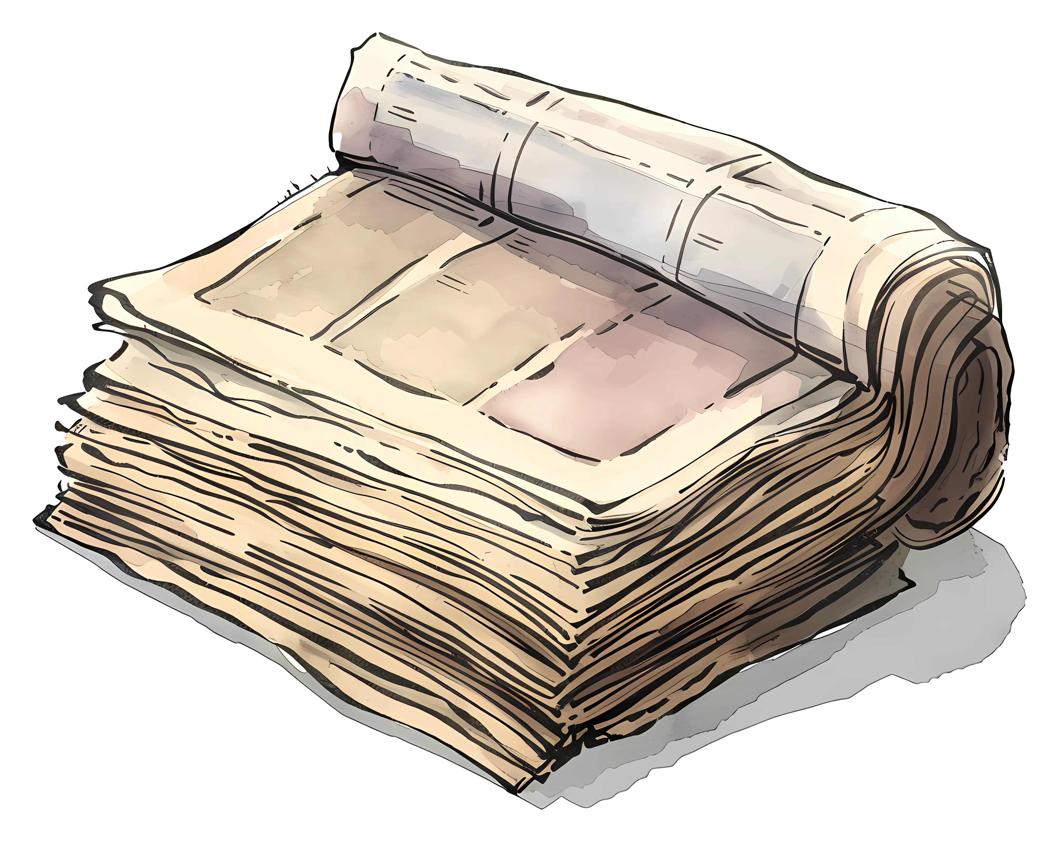 Old Rolled Newspaper Illustration