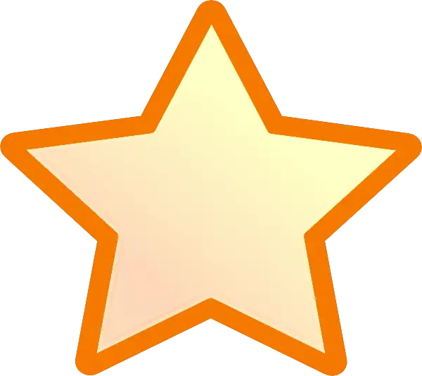 Orange-Bordered Star Icon for Design