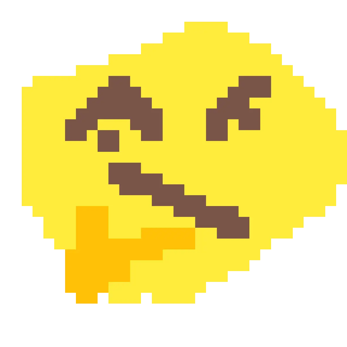 Pixelated Emoji with a Quizzical Expression