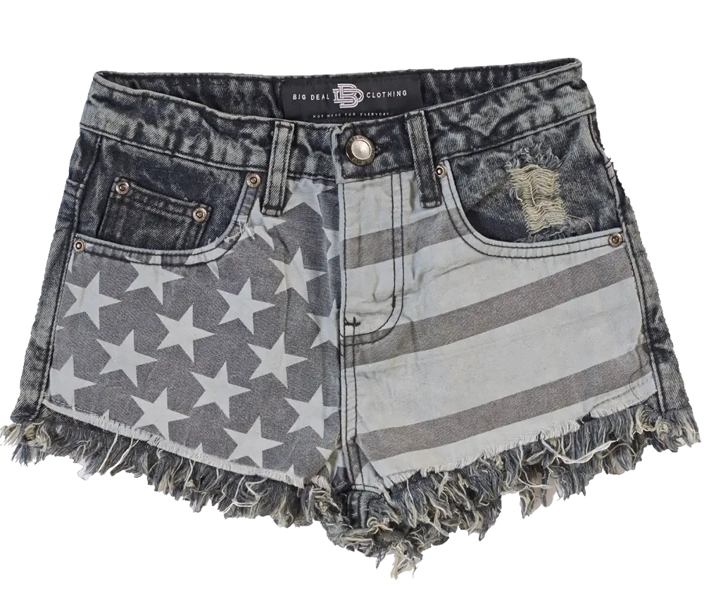 American Flag Denim Shorts