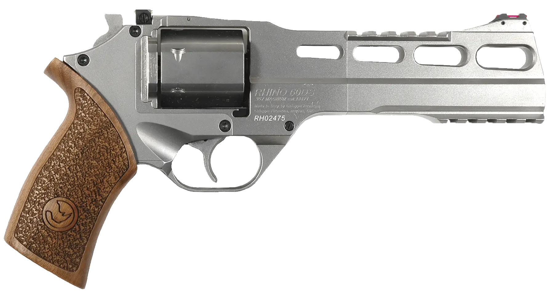 Silver Revolver with Wood Handle